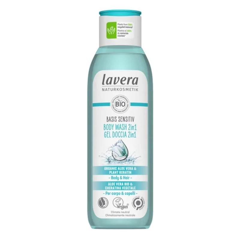 Lavera Basis Sensitive Gel douche corps et cheveux 2 en 1 250 ml - également pour peaux sensibles