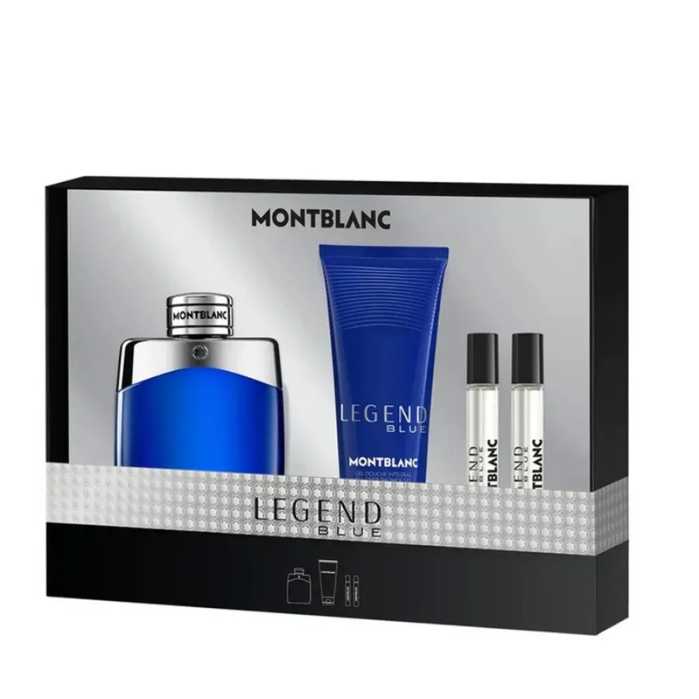 Legend Blue 100 ml + SG voor lichaam en haar 100 ml + EDP MINI 2 x eau de parfum voor heren 8 ml