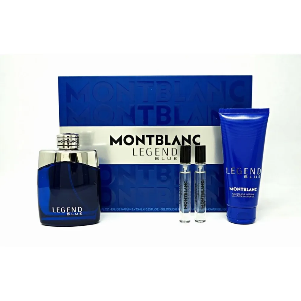 Legend Blue 100 ml + SG voor lichaam en haar 100 ml + EDP MINI 2 x eau de parfum voor heren 8 ml