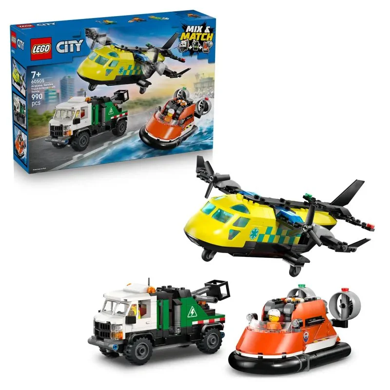 City 60505 Remix : Avion, véhicule de service et aéroglisseur