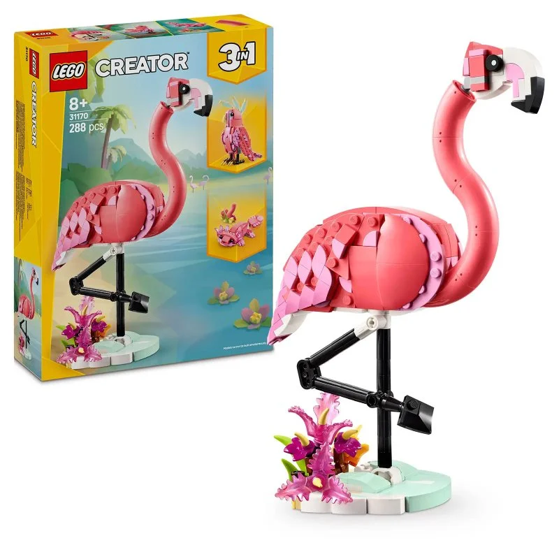 Creator 3-en-1 31170 Animaux sauvages : Flamant rose