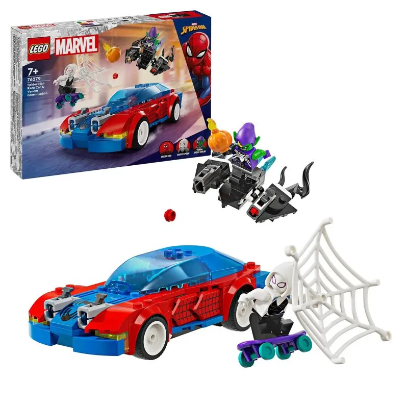 Marvel 76279 La voiture de course de Spider-Man et le Bouffon Vert Venom