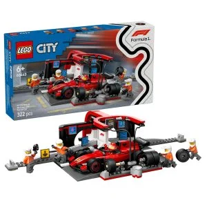 LEGO® City 60443 Arrêt au stand F1® et personnel avec voiture Ferrari