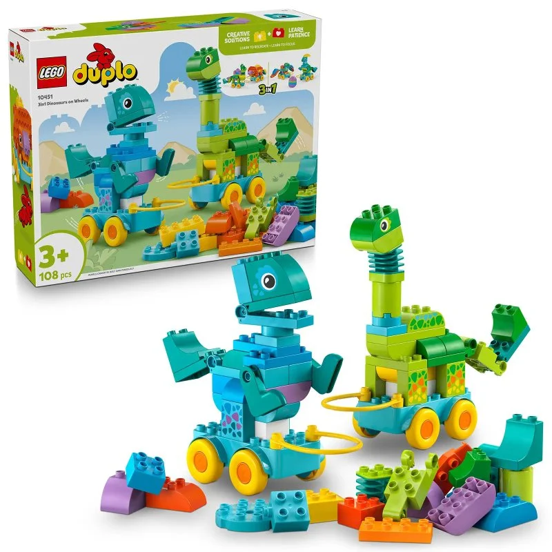 DUPLO® 10451 3 en 1 : Dinosaures à roulettes