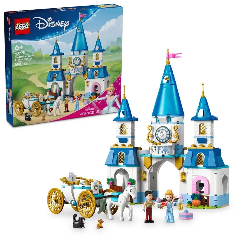 Disney Princess 43275 Le château de Cendrillon et le carrosse avec des chevaux