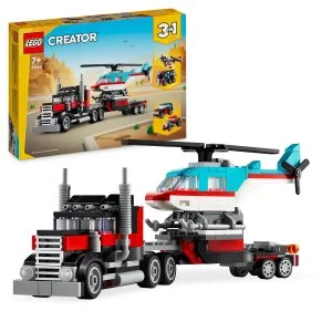 LEGO® Creator 3-en-1 31146 Camion plateau et hélicoptère