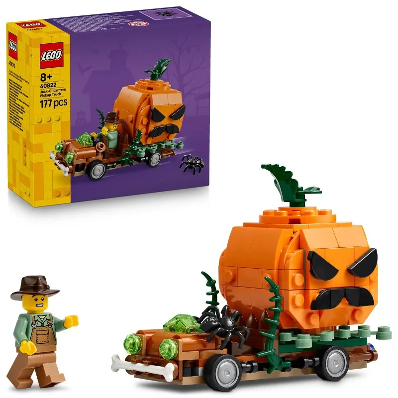 40822 Pick-up avec des citrouilles d’Halloween, set de construction créatif