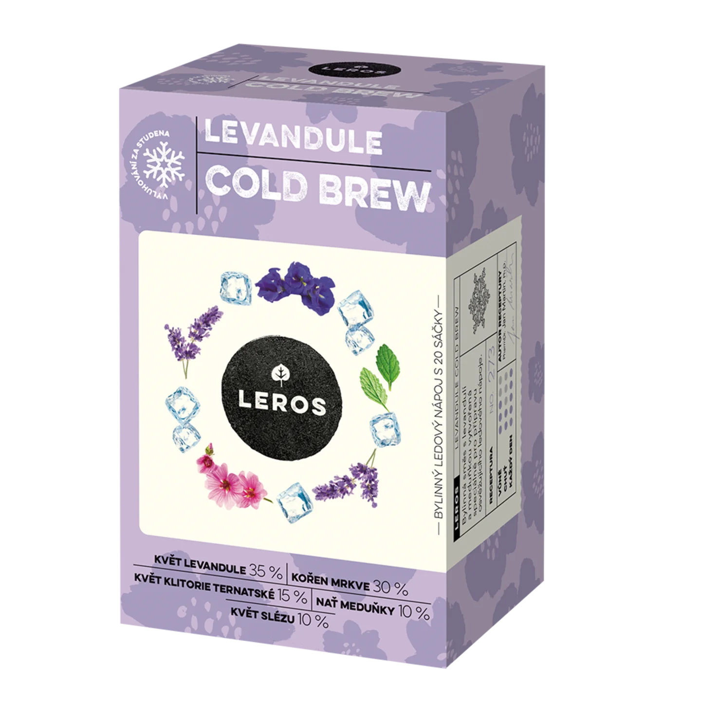 LEROS Mélange de plantes Lavande Cold Brew - sachets d'infusion (20 x 1,2 g) - pour préparer du thé glacé