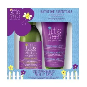 Little Green KIDS Coffret d'essentiels pour le bain pour enfants (gel douche + lait pour le corps) +180 ml