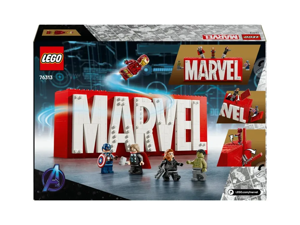 Marvel 76313 Logo MARVEL et minifigurines