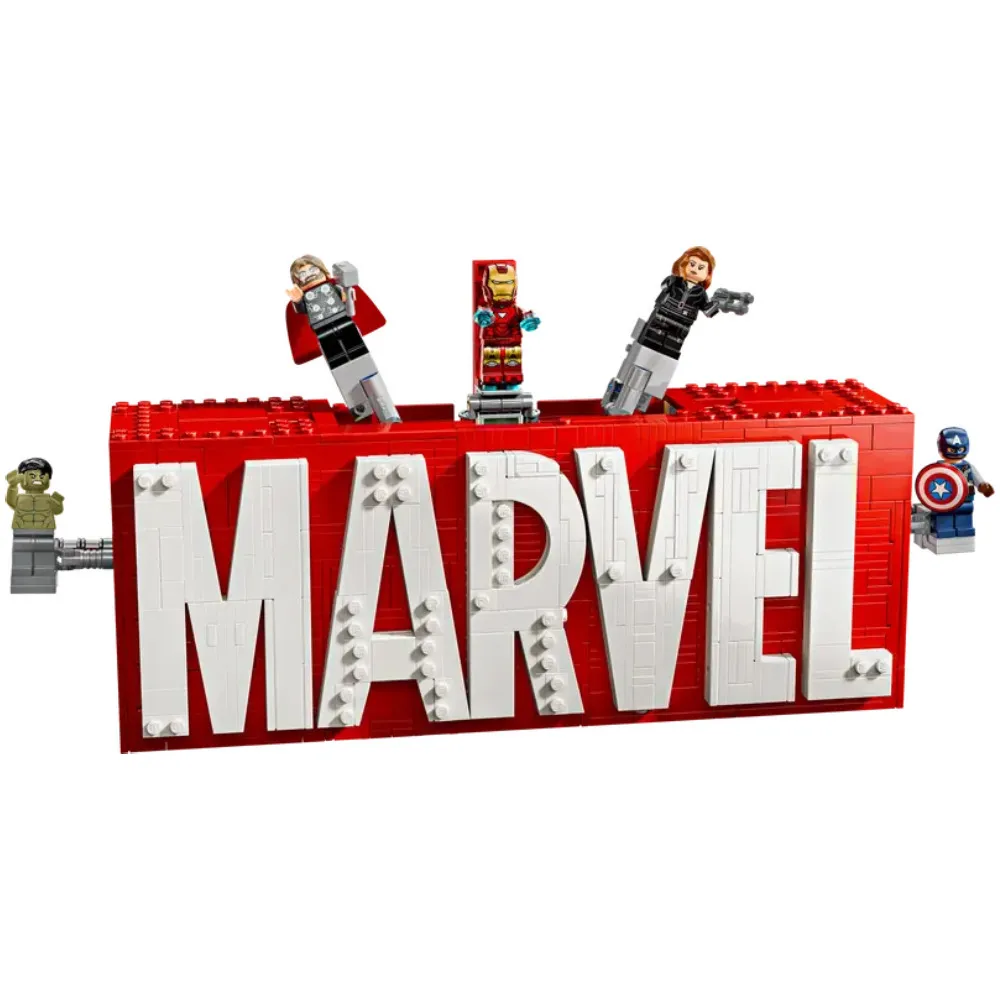 Marvel 76313 Logo MARVEL et minifigurines