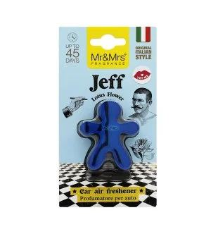 Mr&Mrs Fragrance Jeff Chrome Fleurs de lotus parfum pour voiture bleu