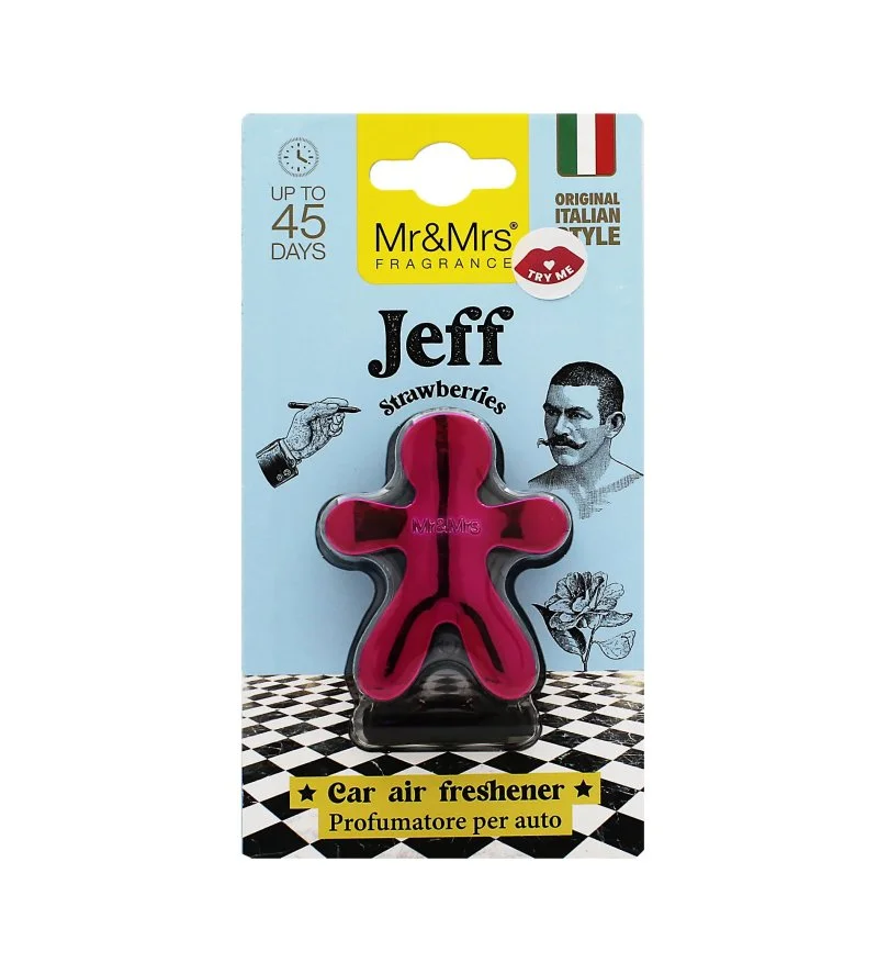 Jeff Chrome Fraises désodorisant pour voiture fuchsia