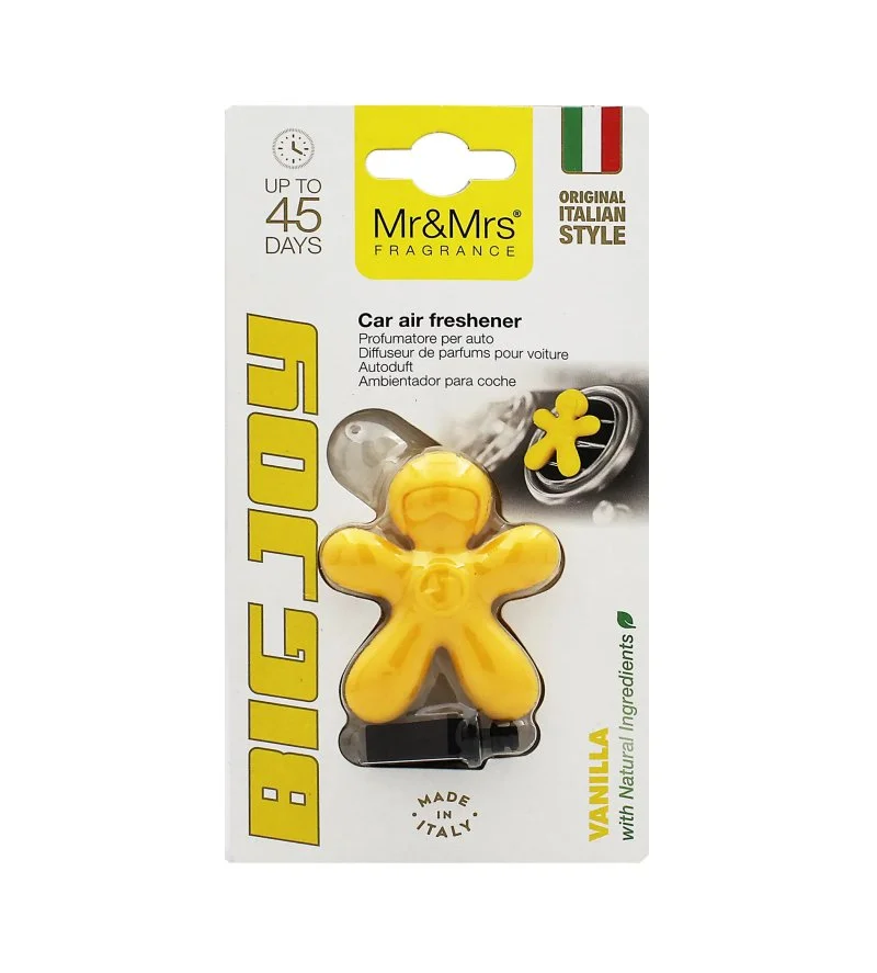 Big Joy Vanilla parfum pour voiture jaune