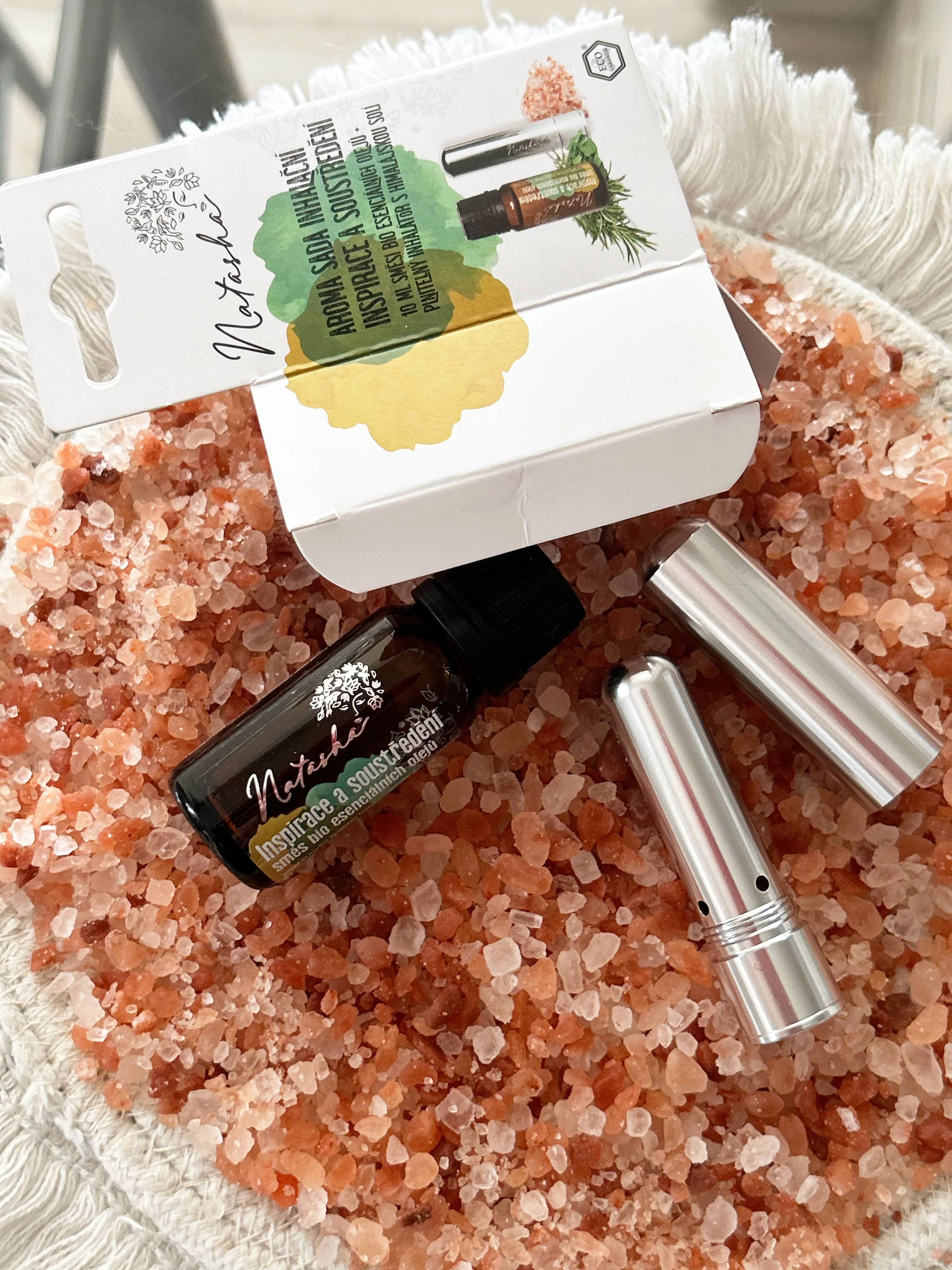 Natasha Kit d’aromathérapie avec inhalateur - Inspiration et concentration - romarin et citron stimulants
