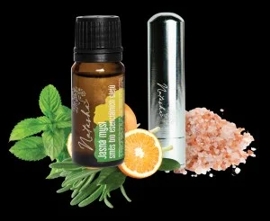 Natasha Coffret d’aromathérapie avec inhalateur - Esprit clair - orange fraîche, menthe poivrée et romarin