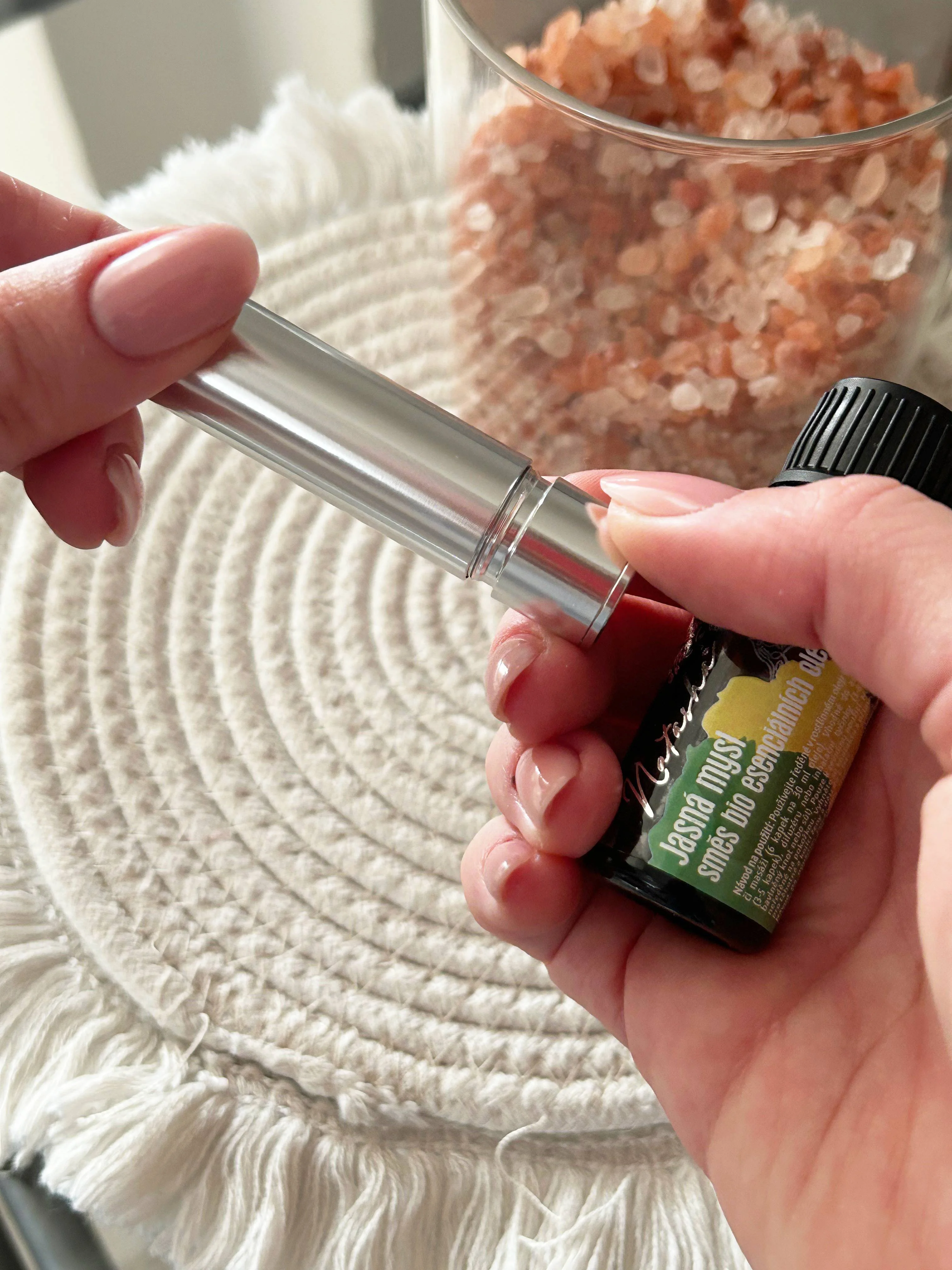 Natasha Coffret d’aromathérapie avec inhalateur - Esprit clair - orange fraîche, menthe poivrée et romarin