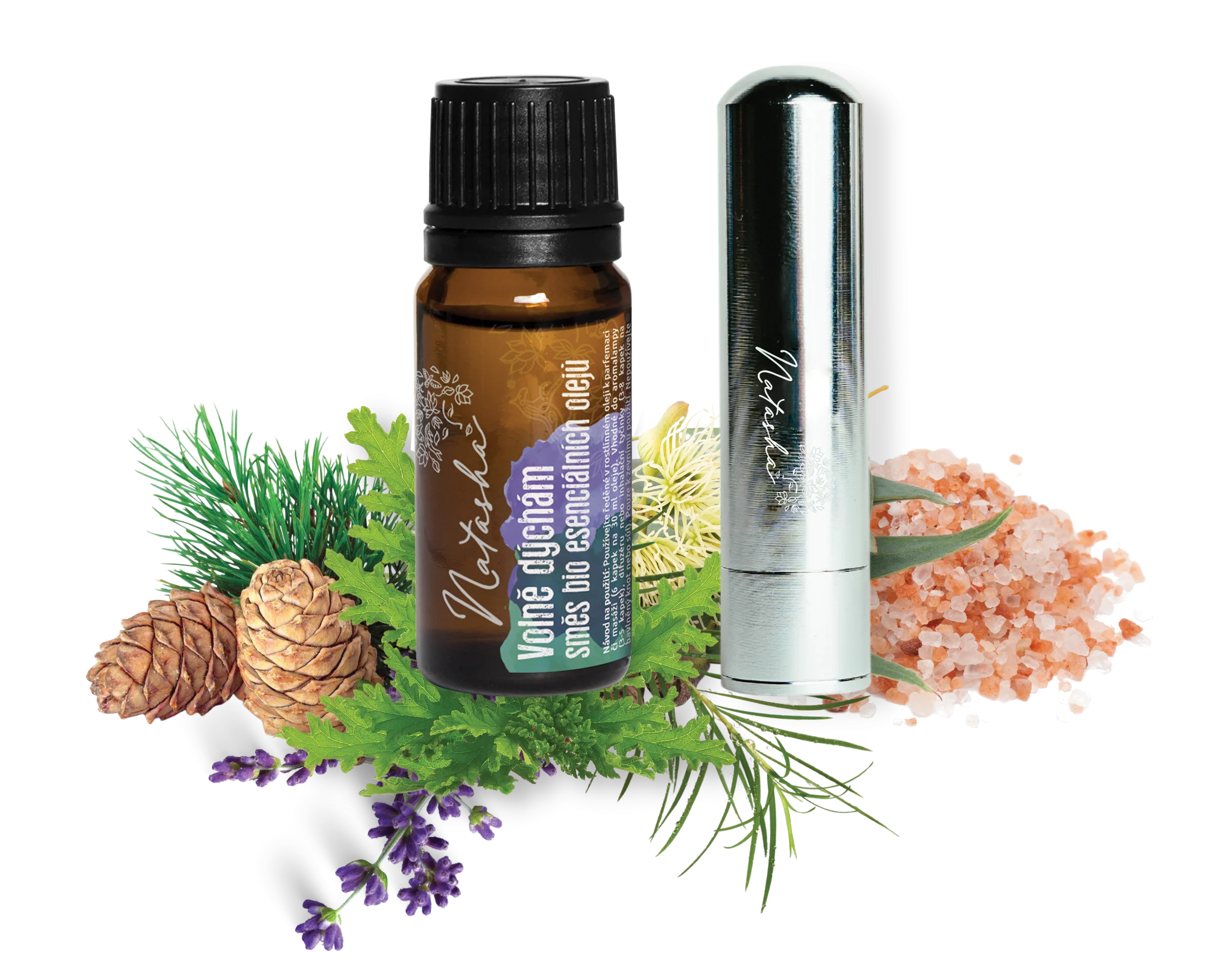 Natasha Coffret d'aromathérapie avec inhalateur - Volně dýchám - allié en cas de nez bouché