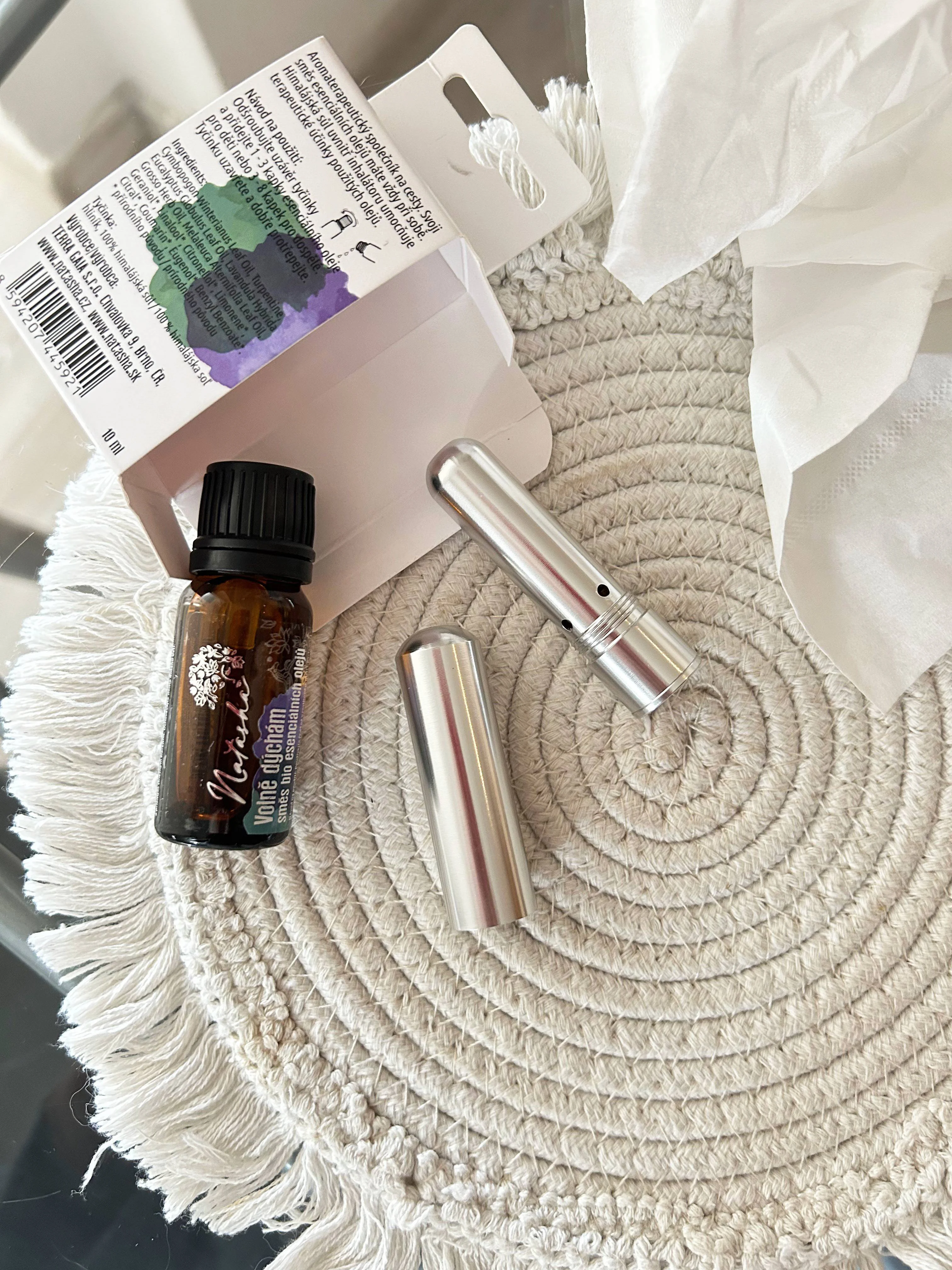 Natasha Coffret d'aromathérapie avec inhalateur - Volně dýchám - allié en cas de nez bouché