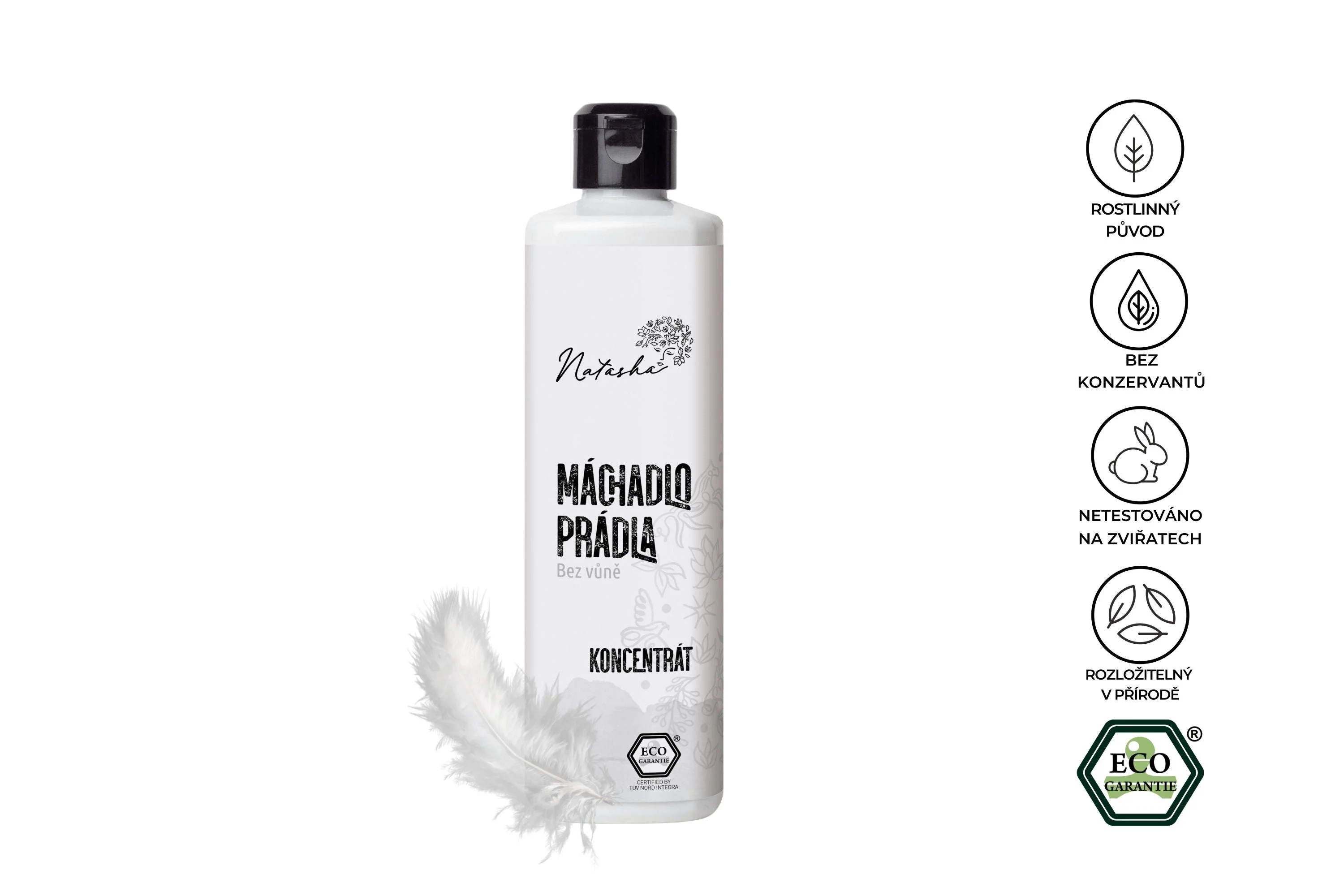 Natasha Agent de rinçage pour le linge sans parfum - concentré 500 ml - protège vos vêtements et votre peau