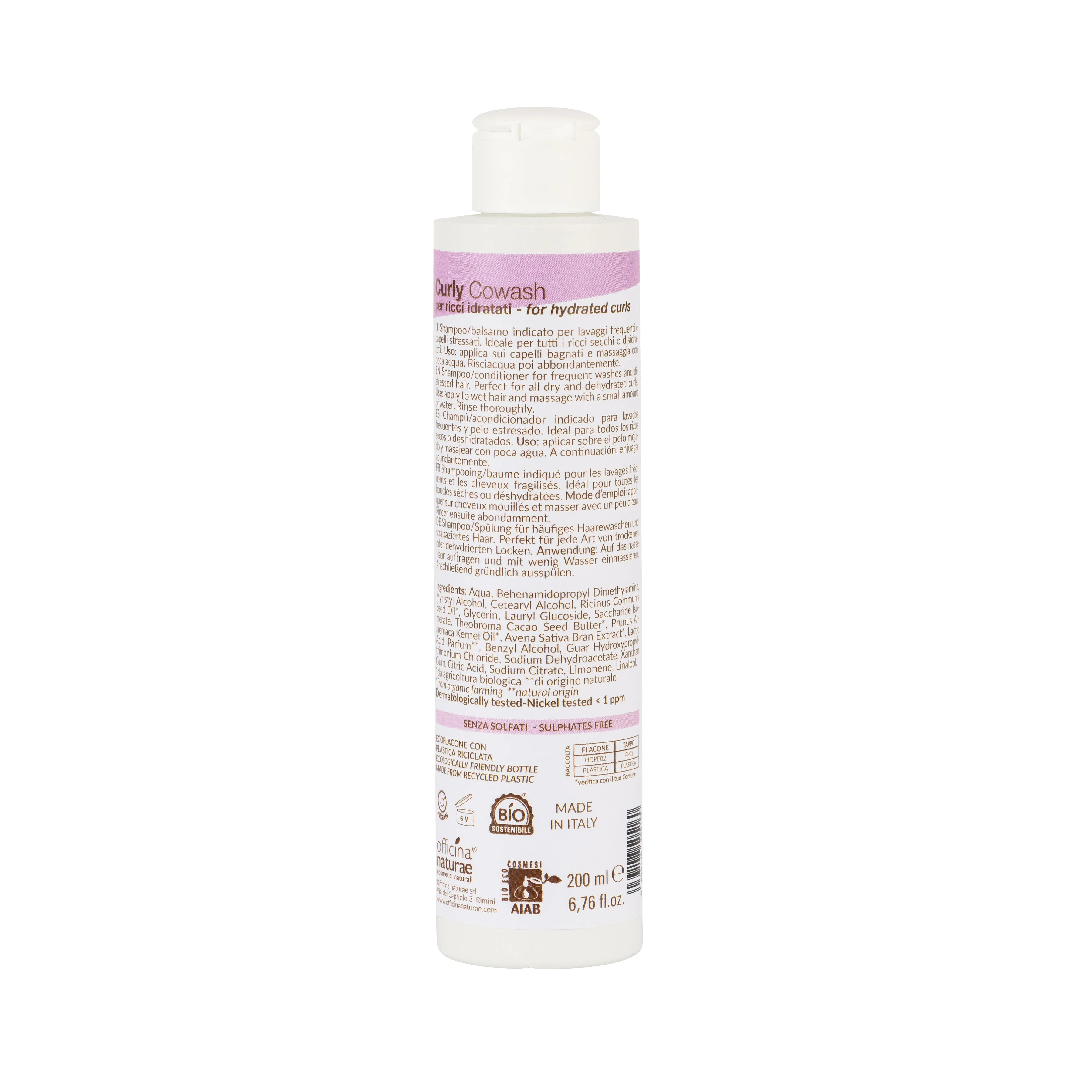 Officina Naturae Co-wash hydratant pour cheveux bouclés (200 ml) - pour des cheveux doux, brillants et faciles à coiffer
