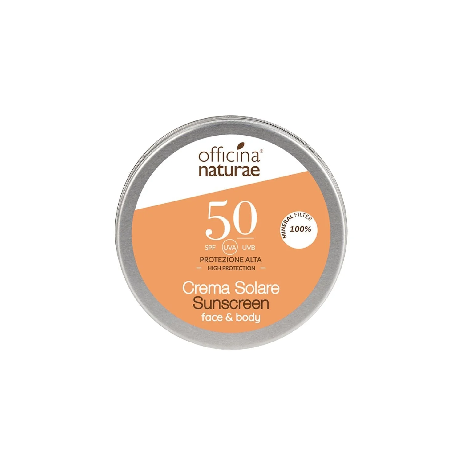 Officina Naturae Crème solaire SPF 50 en boîte métallique (75 ml) - sans parfum