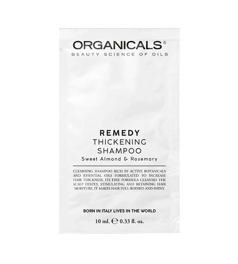REMEDY Thickening Shampoo Sweet Almond & Rosemary shampooing fortifiant pour cheveux fins 10 ml