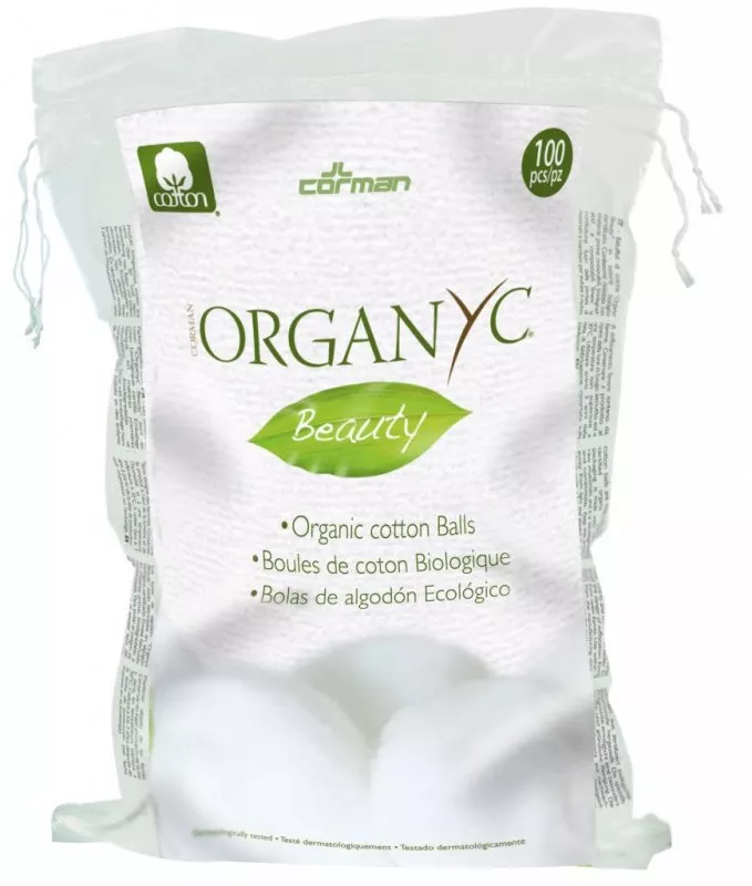 Organyc Boules de coton exfoliantes (100 pcs) - 100% coton biologique