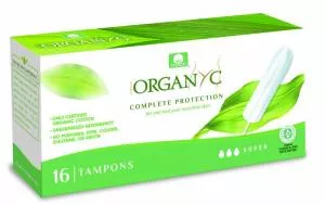 Organyc Super Tampons (16 pcs) - 100% coton biologique, 3 gouttes