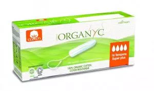 Organyc Tampons Super Plus (16 pcs) - 100% coton biologique, 4 gouttes
