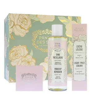 Panier Des Sens Radiant Peony coffret cadeau crème légère pour le visage 40 ml + crème nourrissante pour le visage 50 ml + eau micellaire