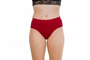Pinke Welle Culotte menstruelle Bikini Red - Medium - Politique d'échange de 100 jours et des menstruations légères (S)