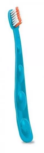 Preserve Brosse à dents pour enfants (souple) - cyan - fabriquée à partir de pots de yaourt recyclés