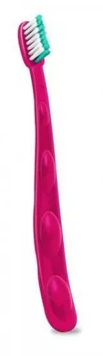 Preserve Brosse à dents pour bébé (souple) - rose - fabriquée à partir de pots de yaourt recyclés