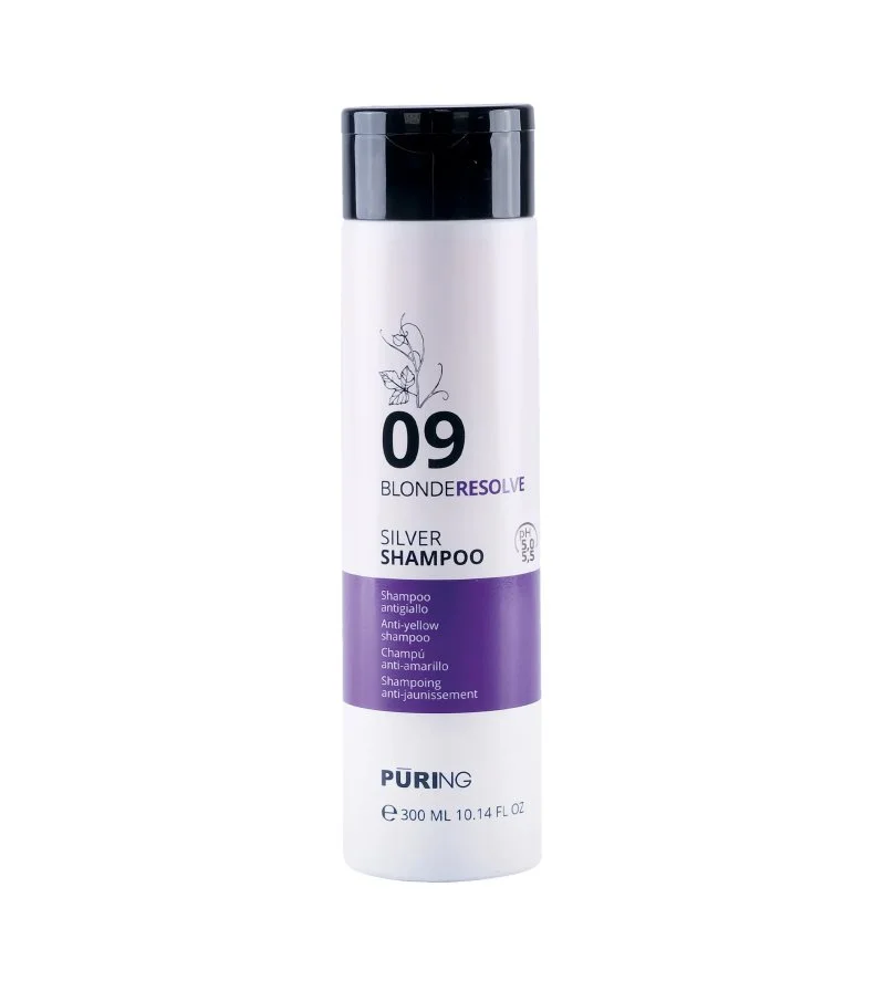 09 BlondeResolve Silver Shampoo shampooing neutralisant pour cheveux blonds, gris et décolorés 300 ml