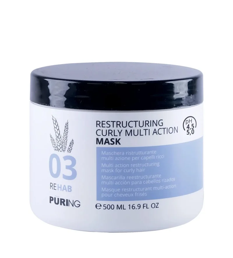 03 Rehab Restructuring Curly Multi Action Mask masque hydratant intensif pour cheveux bouclés, ondulés et crépus 500 ml