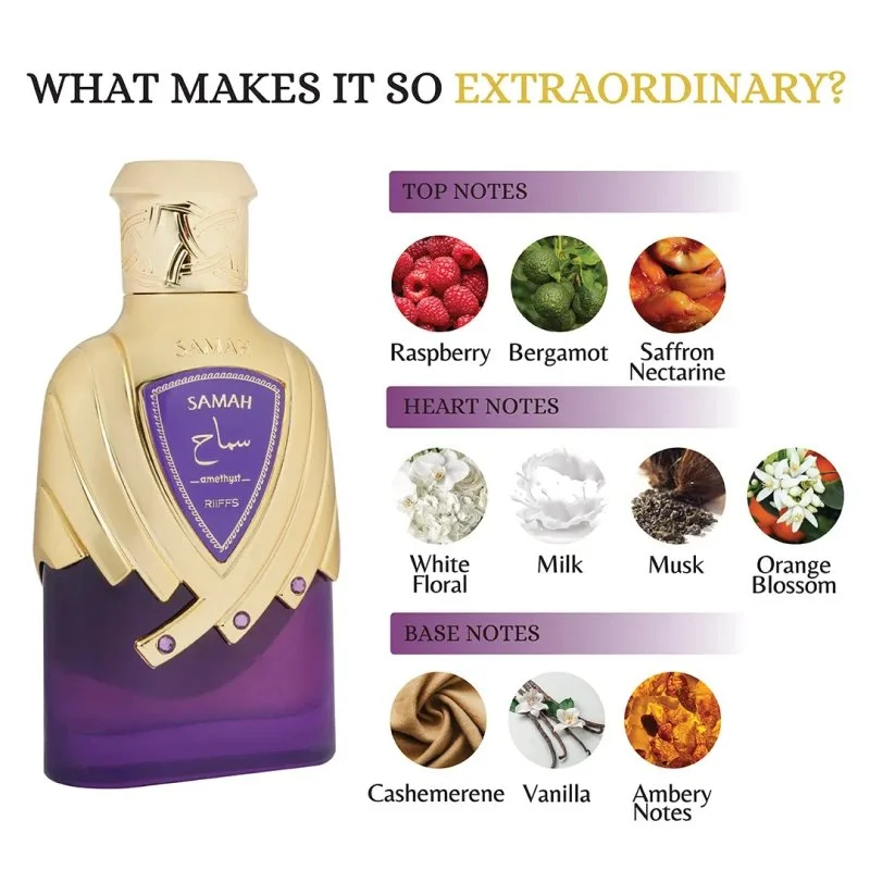Samah Amethyst Purple Extrait de Parfum pour Femme 100 ml