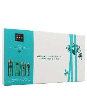 Rituals The Ritual of Karma coffret cadeau gel douche 50 ml + brume corps et cheveux 20 ml + mousse pour le corps 50 ml + crème pour le corps