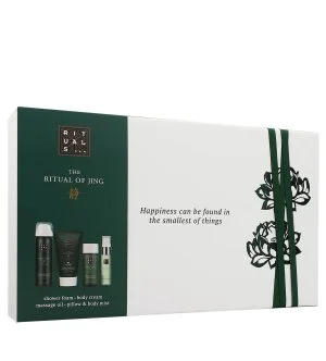 Rituals The Ritual of Jing coffret cadeau gel douche 50 ml + crème pour le corps 70 ml + huile de massage 50 ml + brume pour le corps et l’oreiller