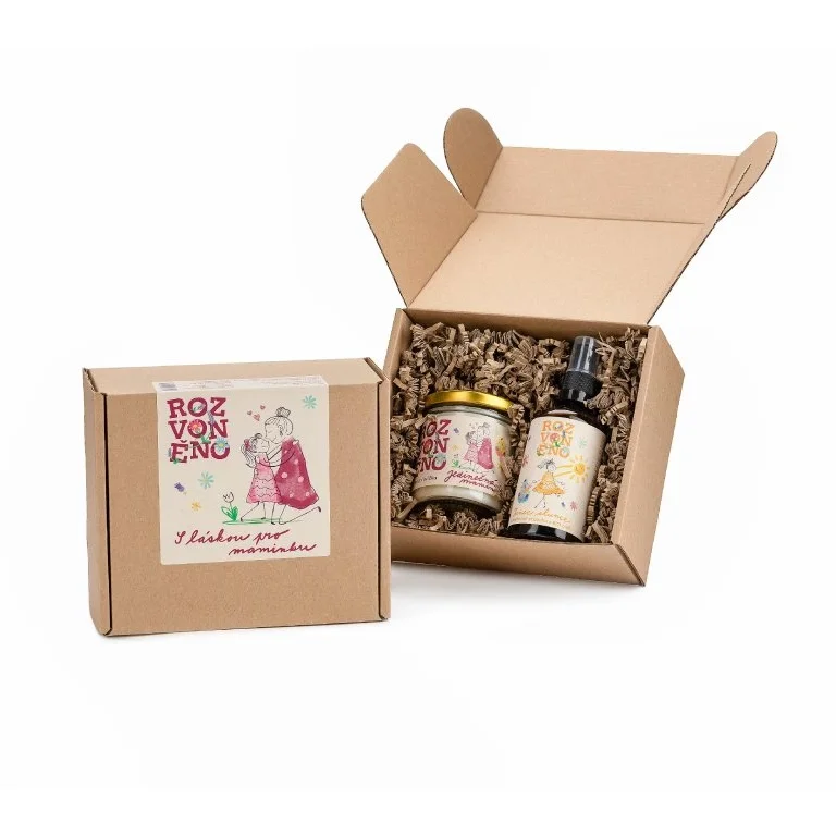Rozvoněno Coffret cadeau Avec amour pour maman - bougie parfumée et désodorisant