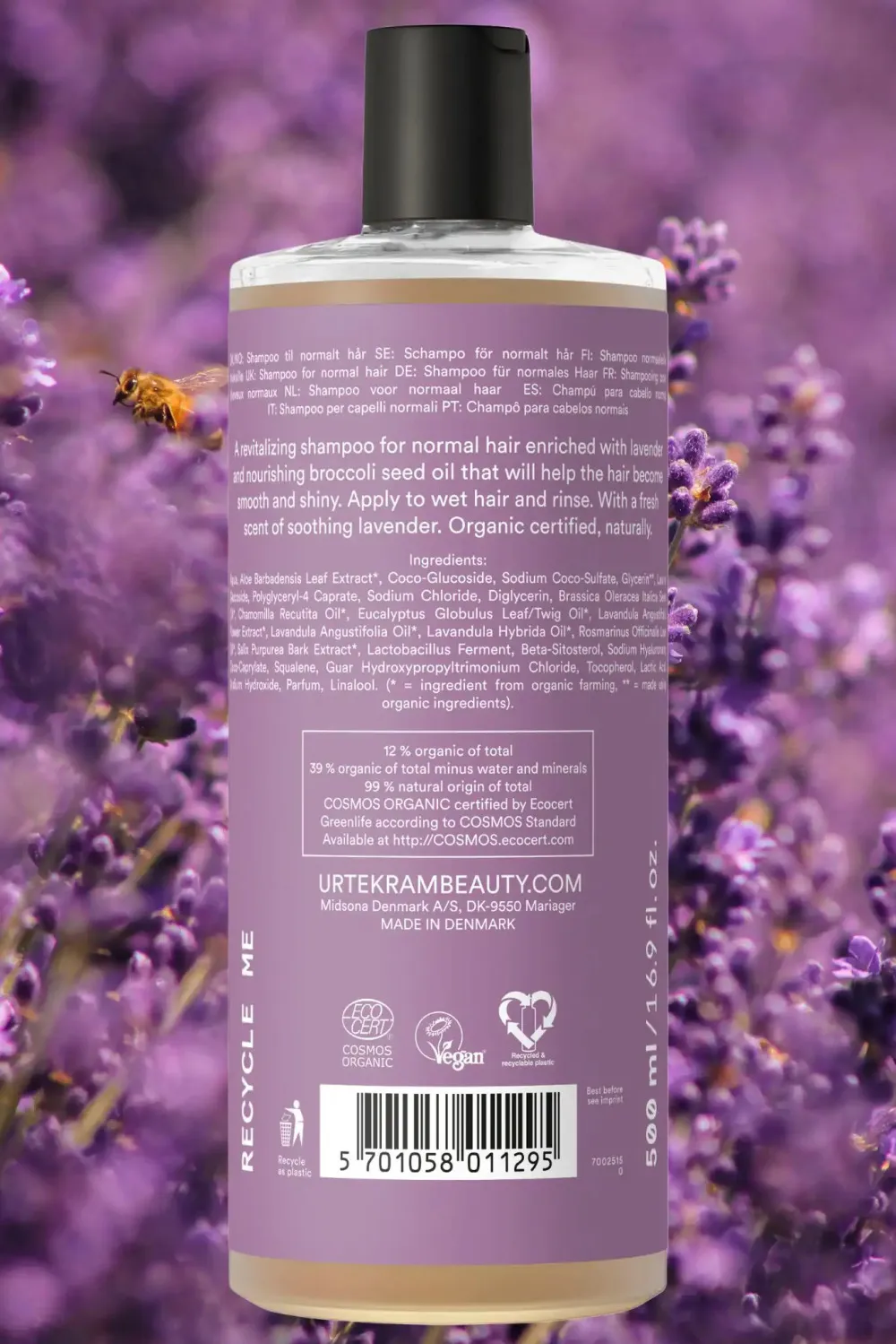Urtekram Kalmerende lavendelshampoo 500ml BIO