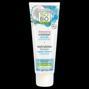SO’BiO étic Shampoing hydratant à la noix de coco et à l'acide hyaluronique BIO (250 ml) - pour tous types de cheveux