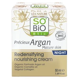 SO’BiO étic Anti-age Precieux Crème de nuit nourrissante et raffermissante GOLD BIO (50 ml) - idéale pour les peaux matures