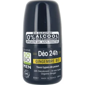 SO’BiO étic Déodorant roll-on 24h MEN - gingembre BIO (50 ml) - efficace jusqu’à 24 heures