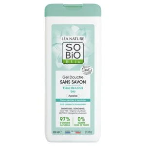 SO’BiO étic Gel douche SANS SAVON à la fleur de lotus BIO (650 ml) - idéal pour les peaux sèches et sensibles