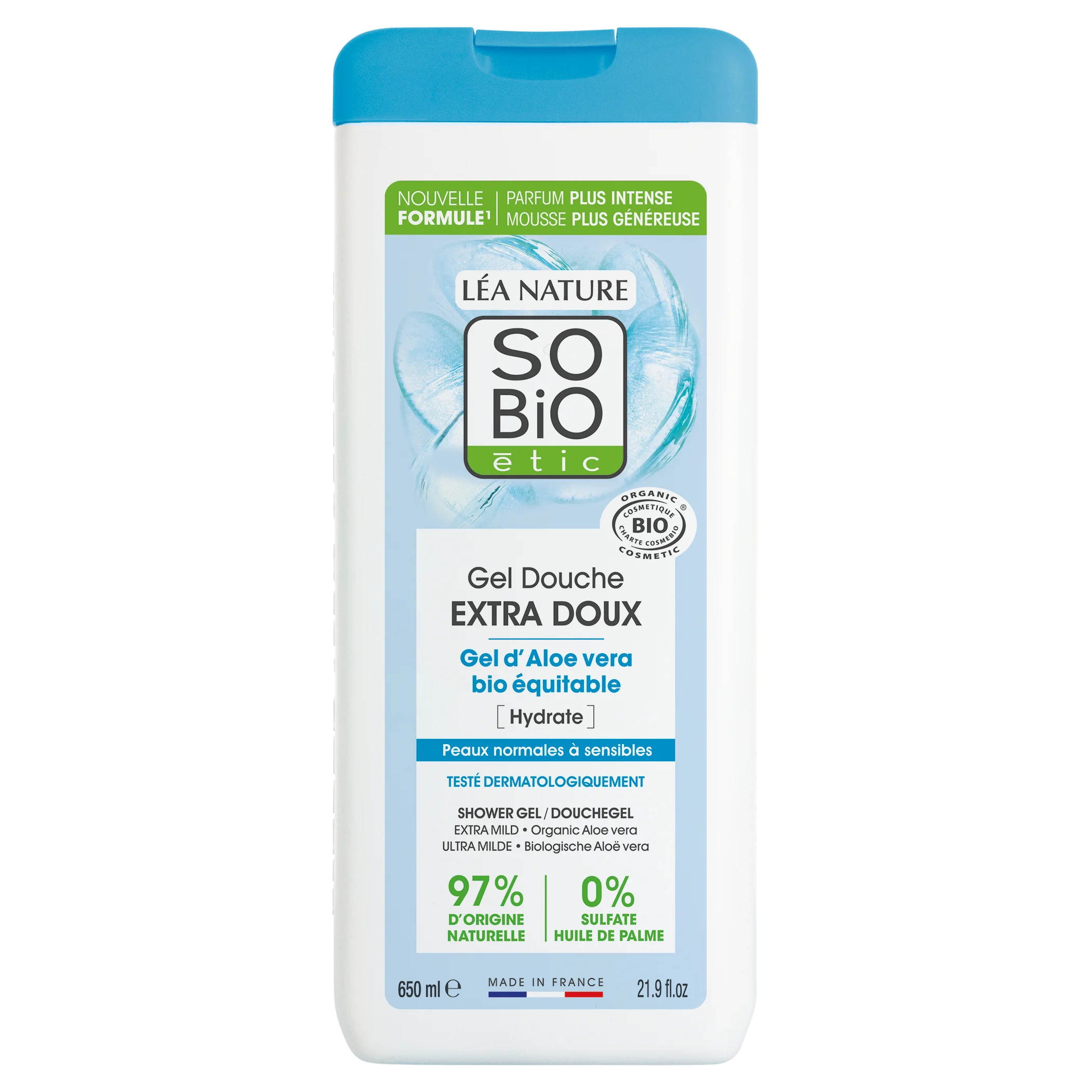 SO’BiO étic Gel douche EXTRA DOUX à l’Aloe vera BIO (650 ml) - hydrate intensément
