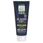 SO’BiO étic Gel douche MEN 3-en-1 - gingembre BIO énergisant (200 ml) - pour le corps, le visage et les cheveux