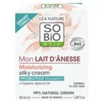 SO’BiO étic Crème hydratante soyeuse au lait d’ânesse BIO (50 ml) - pour tous types de peau, y compris les peaux sensibles