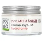 SO’BiO étic Crème hydratante soyeuse au lait d’ânesse BIO (50 ml) - pour tous types de peau, y compris les peaux sensibles