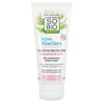 SO’BiO étic Crème hydratante hypoallergénique à l’Aloe vera pour toute la famille BIO (100 ml) - hydrate, apaise et régénère